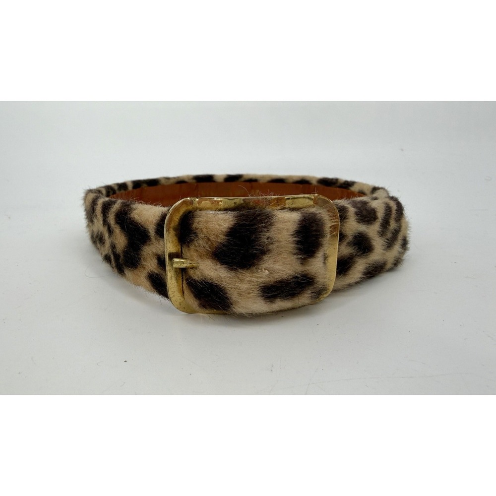 Leopard Print Calf Fur Belt Vintage By Dame Size 26 50's